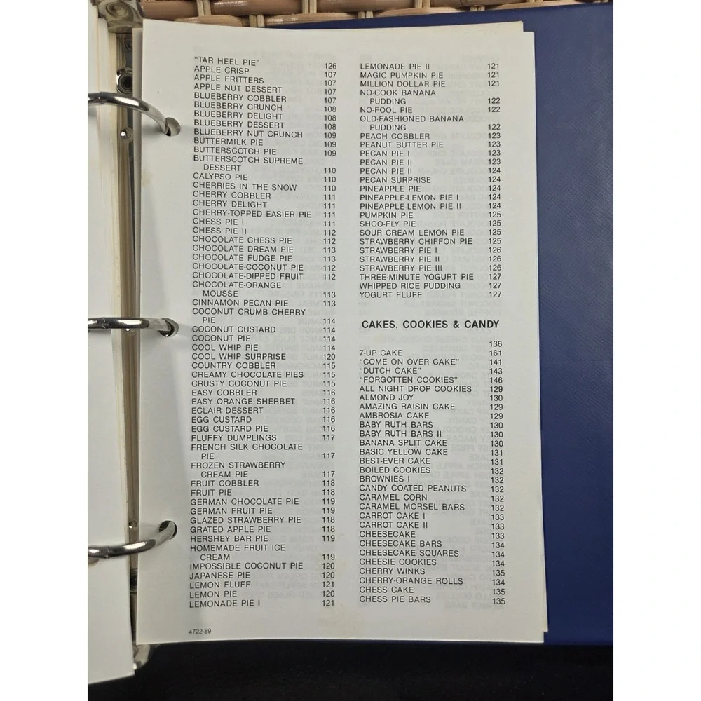 Wilson Christian Academy Cookbook Wilson, North Carolina 1989 3 Ring Binder